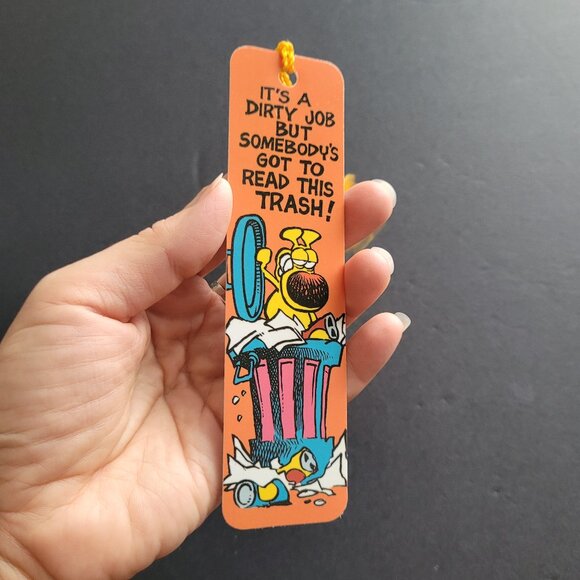Vintage 80s Grimmy Tassel Bookmark Mother Goose Grim Mike Peters Dirty Job Trash - Picture 2 of 9